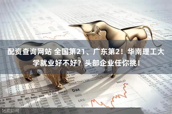 配资查询网站 全国第21、广东第2！华南理工大学就业好不好？头部企业任你挑！