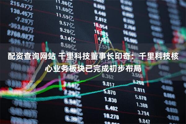 配资查询网站 千里科技董事长印奇：千里科技核心业务板块已完成初步布局